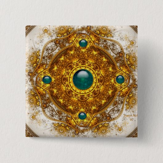 金オーケストラボタン 缶バッジ (正面)