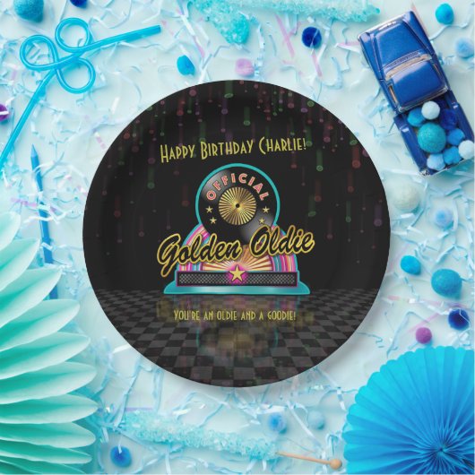 金オールディーズのパーティーのプレート ペーパープレート (パーティー)