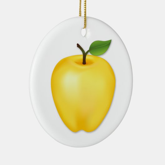 金カスタマイズの美味しいリンゴ セラミックオーナメント (右)