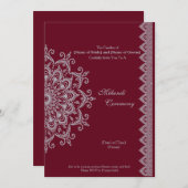 金カスタマイズ属銀ブルゴーニュインディアン 招待状 (正面/裏面)