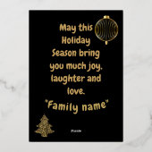 金カスタマイズ箔のミニマルクリスマスカード 箔シーズンカード (裏面)