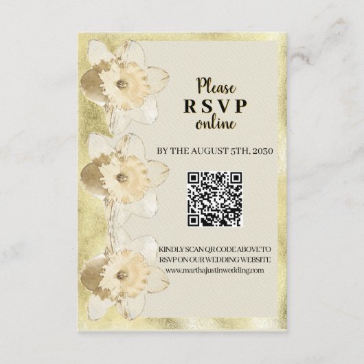 金カスタムエレガント額輪水仙 エンクロージャーカード (正面)