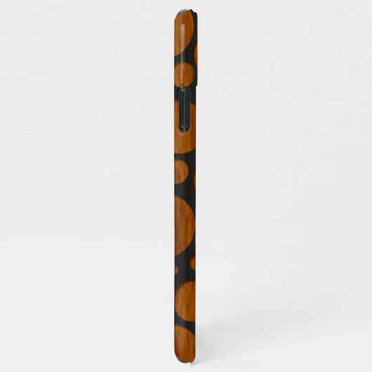 金カッコいいフェイクモダントレンディー木目の模様 iPhoneケース (右側)