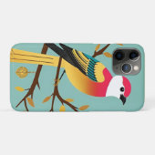 金カラフルの枠の鳥イラストレーション Case-Mate iPhoneケース (裏面(横))
