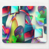 金カラフル属の曲線の正方形と円 マウスパッド (正面)