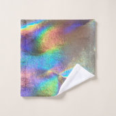 金カラフル属虹ホログラフィフェイクックパターン バスタオルセット (ウォッシュタオル)