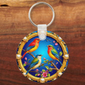 金カラフル額の華美鳥 キーホルダー (裏面)