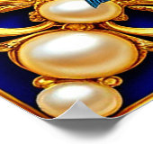 金カラフル額の華美鳥 ポスター (角)