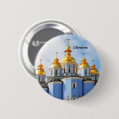 金キエフ、ウクライナのカテドラルでの対処します 缶バッジ (正面&裏面)