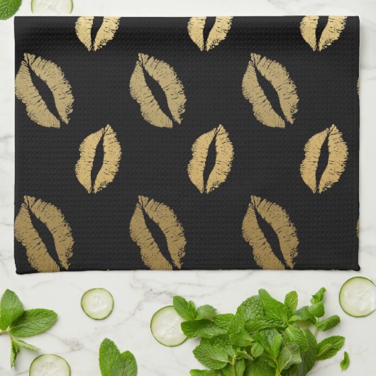 金キス キッチンタオル (折り畳み)