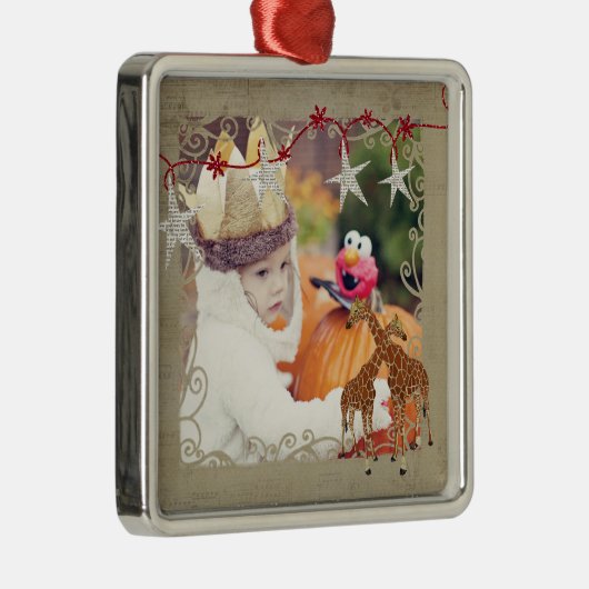 金キリンの星明かりの夜写真のオーナメント メタルオーナメント (右)