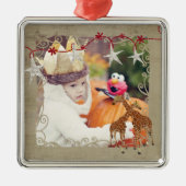 金キリンの星明かりの夜写真のオーナメント メタルオーナメント (正面)