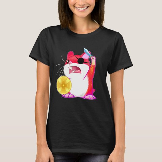 金ギニー海賊 – ハムスターのシールドガード Tシャツ (正面)