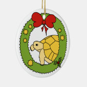 金ギリシャのカメのクリスマスのオーナメント(リース) セラミックオーナメント (右)
