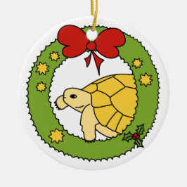 金ギリシャのカメのクリスマスのオーナメント(リース) セラミックオーナメント