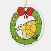 金ギリシャのカメのクリスマスのオーナメント(リース) セラミックオーナメント (左)