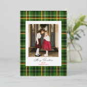 金クラシック箔付きクリスマスフォトカード 箔シーズンカード (立ち正面)