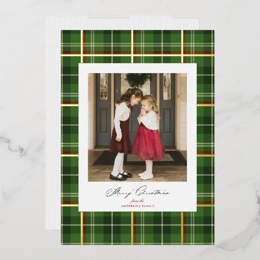 金クラシック箔付きクリスマスフォトカード 箔シーズンカード (封筒)