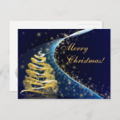 金クリスマスツリー シーズンポストカード (正面/裏面)