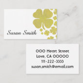 金クローバーのシャムロック 名刺 (正面/裏面)