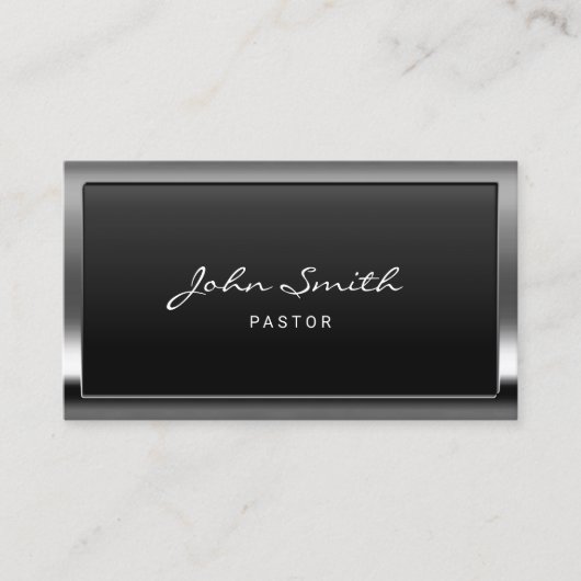 金クール金縁ど属牧師名刺 名刺 (正面)