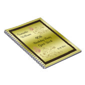 金グリッター及びきらめく蝶第90誕生日 ノートブック (右側)