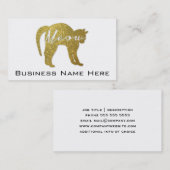 金グリッター猫、猫の鳴き声の引用文 名刺 (正面/裏面)