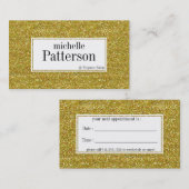 金グリッターD1のアポイントメントの名刺 予約カード (正面/裏面)