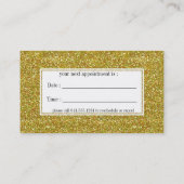 金グリッターD1のアポイントメントの名刺 予約カード (裏面)