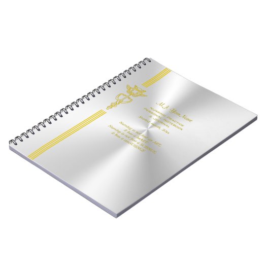 金ケリュケイオンとナースの記録的な保つこと ノートブック (左側)