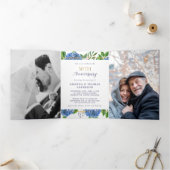 金ゴールドあじさい50周年結婚招待状 三つ折りプログラム (内部)