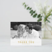 金ゴールドありがとう結婚の写真カスタムはがき ポストカード (スタンド正面)