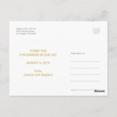 金ゴールドありがとう結婚の写真カスタムはがき ポストカード (裏面)