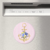 金ゴールドいかりとブルーフラワーマグネット マグネット (インサイチュ (食洗機))