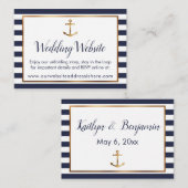 金ゴールドいかりネイビーとホワイトストライプ詳細カード エンクロージャーカード (正面/裏面)