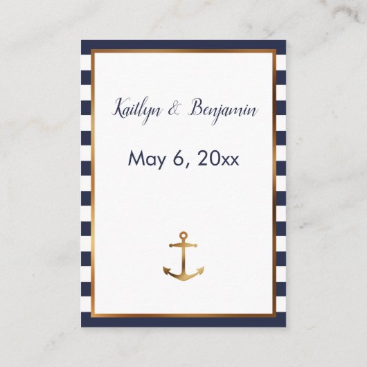 金ゴールドいかりネイビーホワイトストライプズ宿泊カード エンクロージャーカード (裏面)