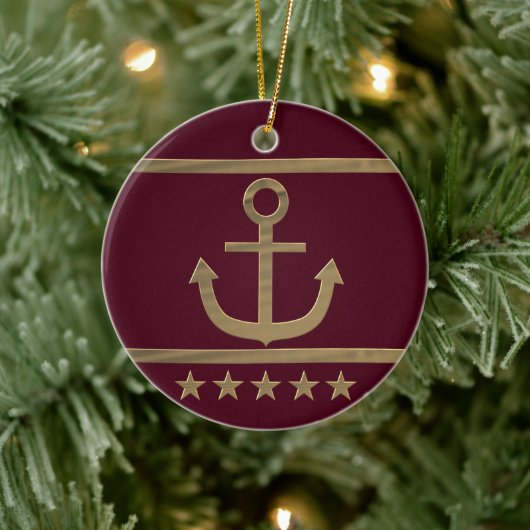 金ゴールドいかりハピネス記号セラミックオーナメント セラミックオーナメント (ツリー)