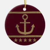 金ゴールドいかりハピネス記号セラミックオーナメント セラミックオーナメント (正面)