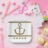 金ゴールドいかりハピネス記号メラミンプレート ペーパープレート (パーティー)