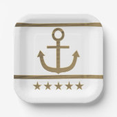 金ゴールドいかりハピネス記号メラミンプレート ペーパープレート (正面)