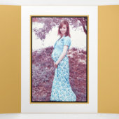 金ゴールドいかりブラック&ホワイトストライプベイビーシャワースイート 三つ折り招待状 (内部中)