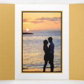 金ゴールドいかりブラック&ホワイトストライプ結婚ズスイート 三つ折り招待状 (内部中)