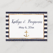 金ゴールドいかり紙吹雪ネイビーストライプ詳細カード エンクロージャーカード (裏面)