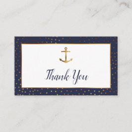 金ゴールドいかり紙吹雪、ネイビーありがとうカードを挿入 エンクロージャーカード