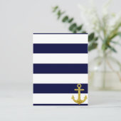 金ゴールドいかり航海のストライプ ポストカード (スタンド正面)