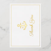 金ゴールドいかり航海のモノグ結婚ラムのYouカード 箔招待状 (正面)