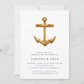 金ゴールドいかり | 婚約パーティ招待状 招待状 (正面)