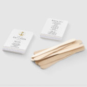 金ゴールドいかり、海軍ストライプの航海の結婚式 ハンドファン (組立なし)