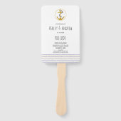 金ゴールドいかり、海軍ストライプの航海の結婚式 ハンドファン (正面)