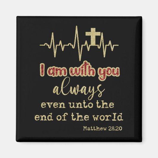 金ゴールドいつもKJV聖なる書物、 経典クリスチャン マグネット (正面)